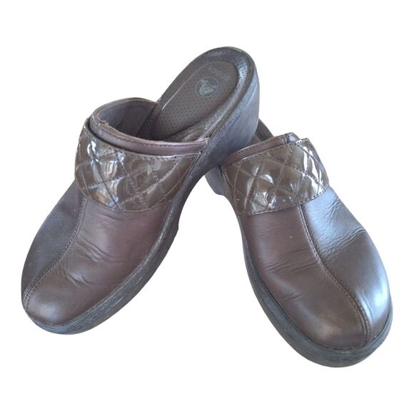 Crocs Cobbler Quilt Women's Size 9 Brown Leather Platform Clog Shoes Comfort - Picture 3 of 15